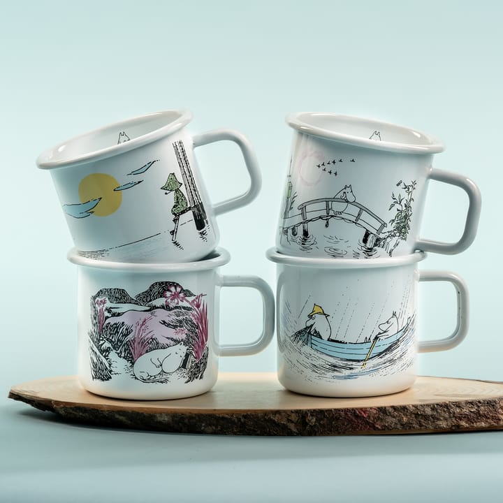 Mug en émail Gone fishing 37cl, Blanc Muurla