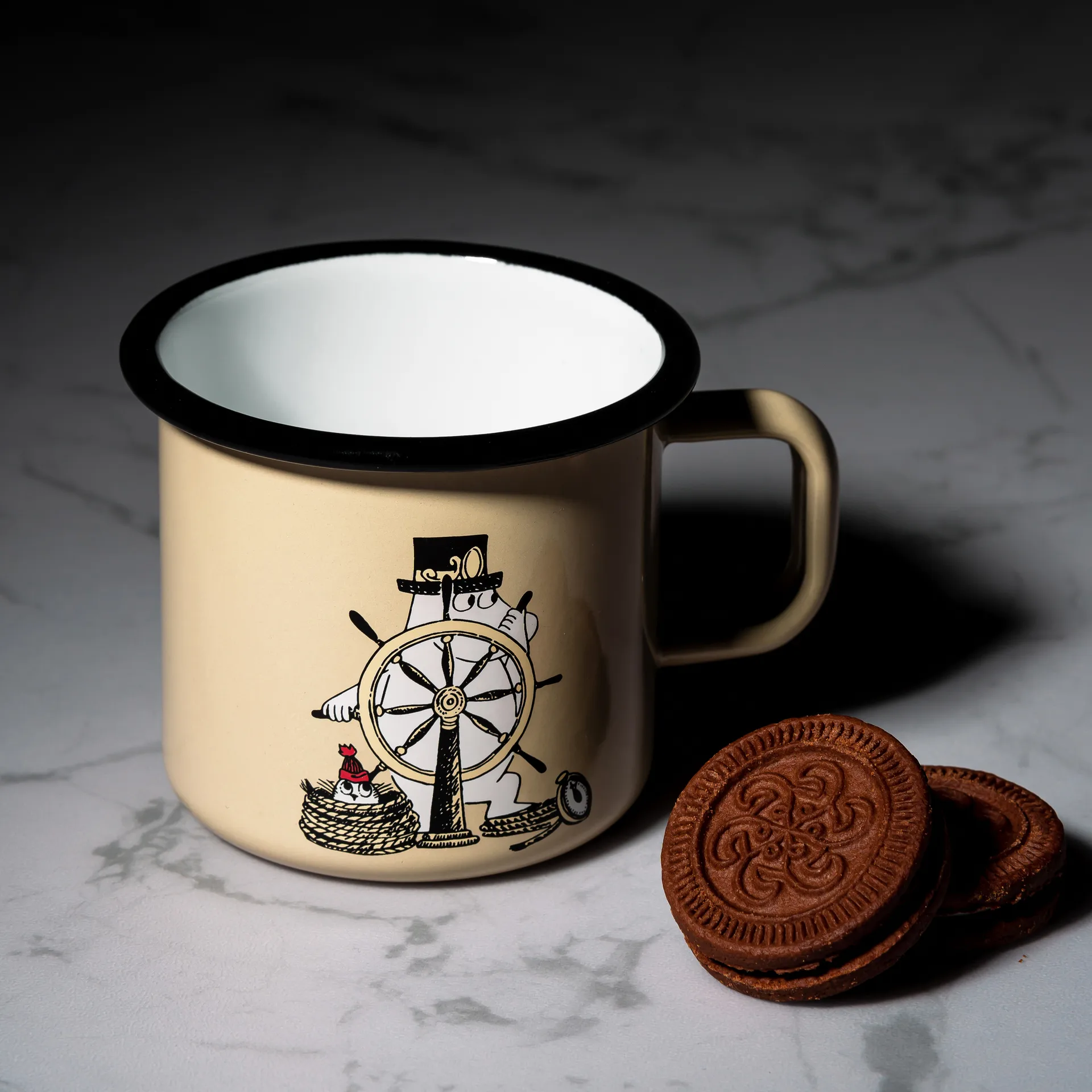 Mug en émail Moumine L'Aventurier 37 cl, Beige Muurla