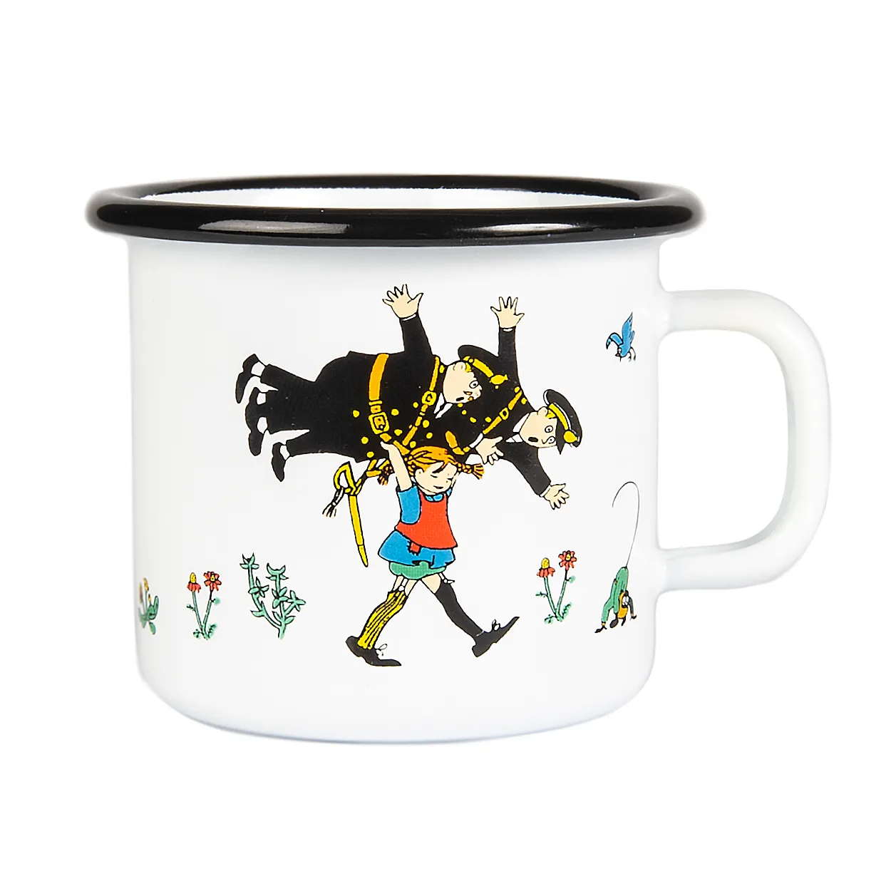 Mug en émail Pippi et la police 25cl, Blanc Muurla