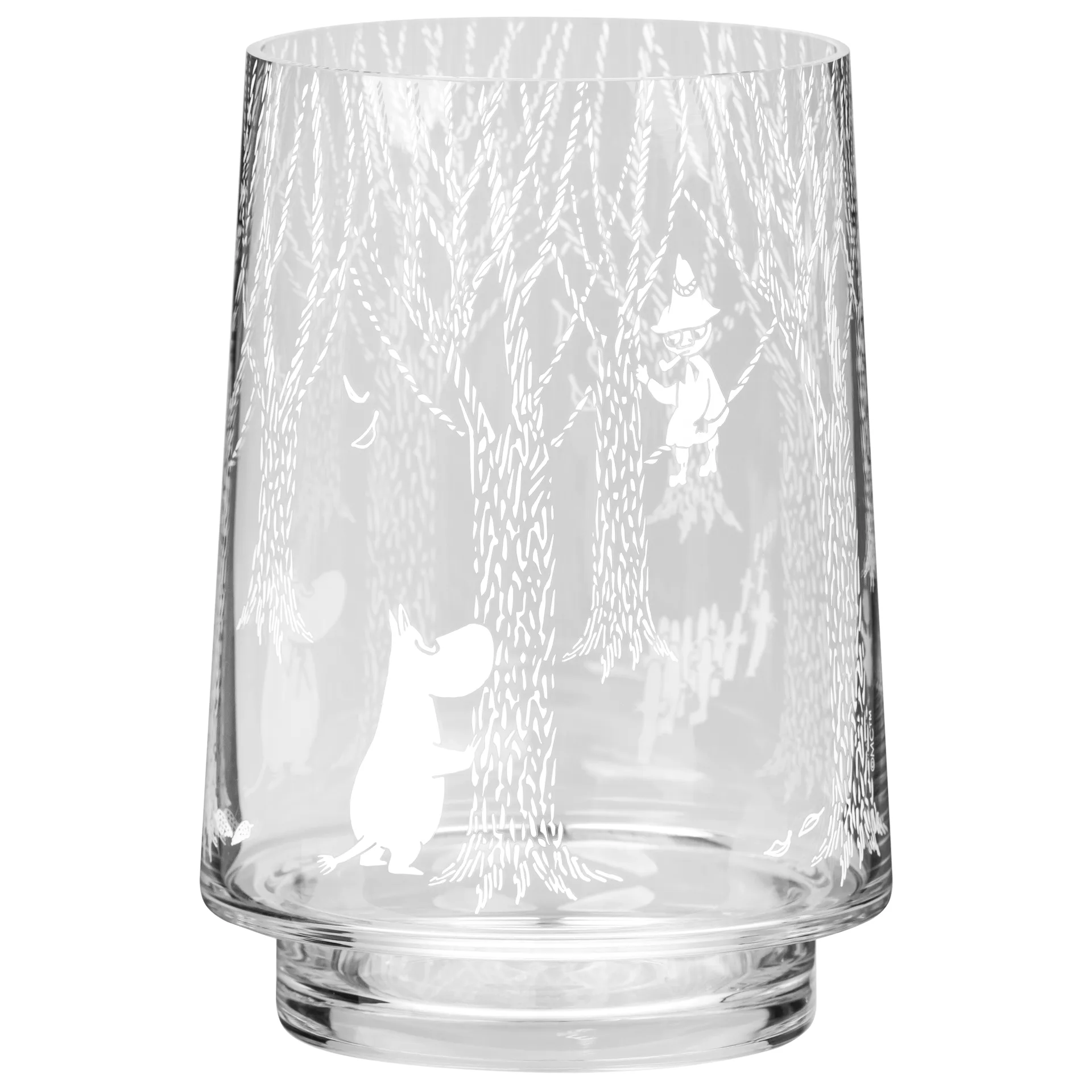 Photophore/Vase In the Woods 20 cm, Transparent-blanc Muurla