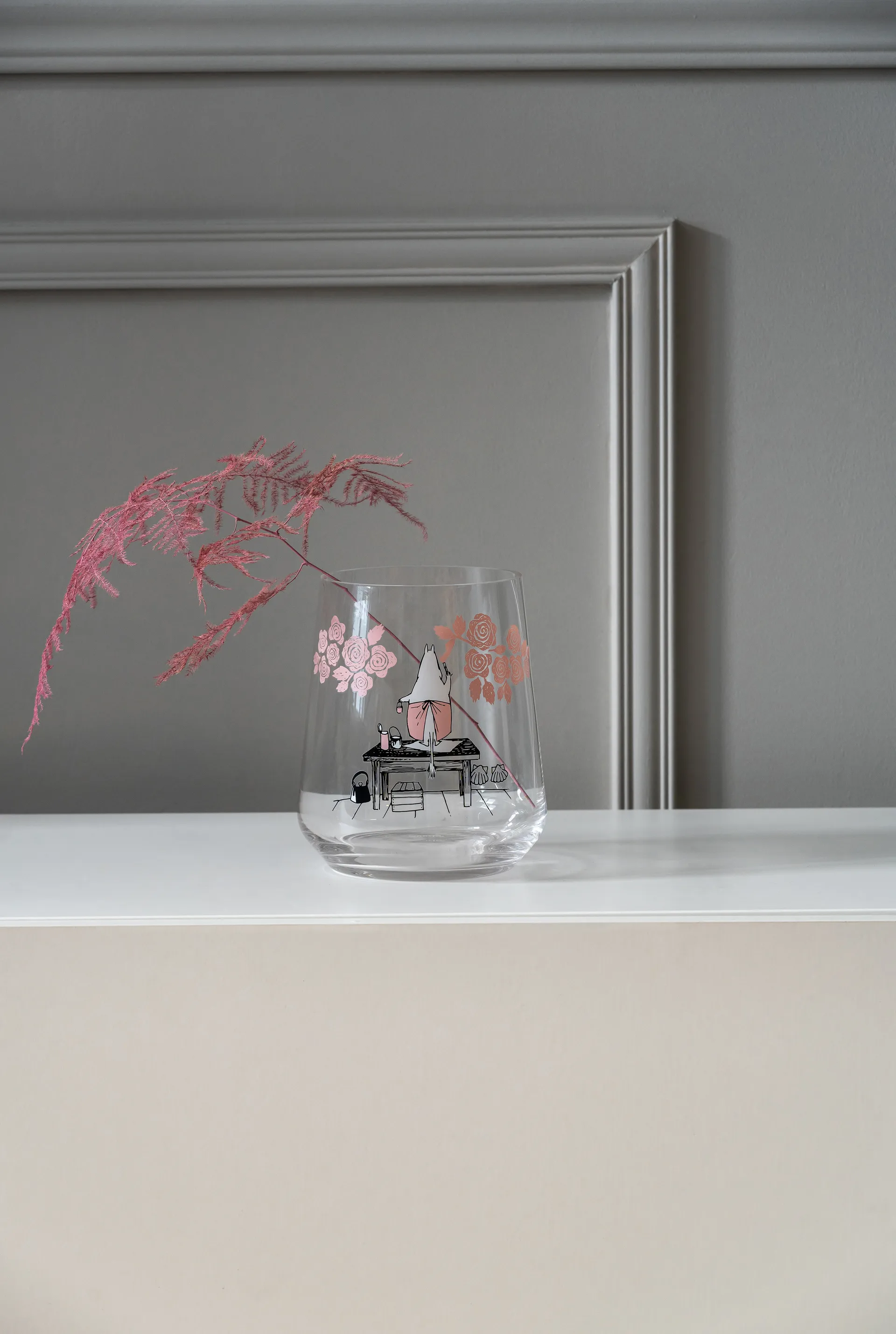 Photophore/vase Moomin Originals 17,5 cm, Roses Muurla