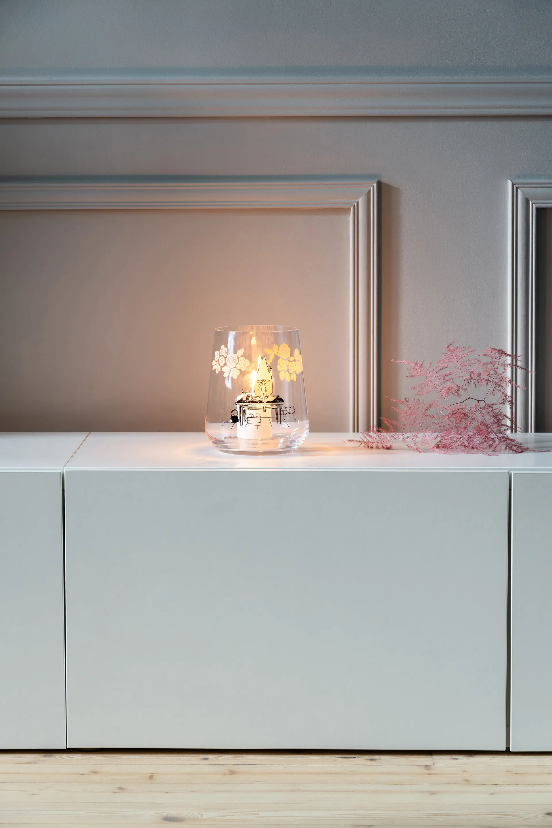 Photophore/vase Moomin Originals 17,5 cm, Roses Muurla