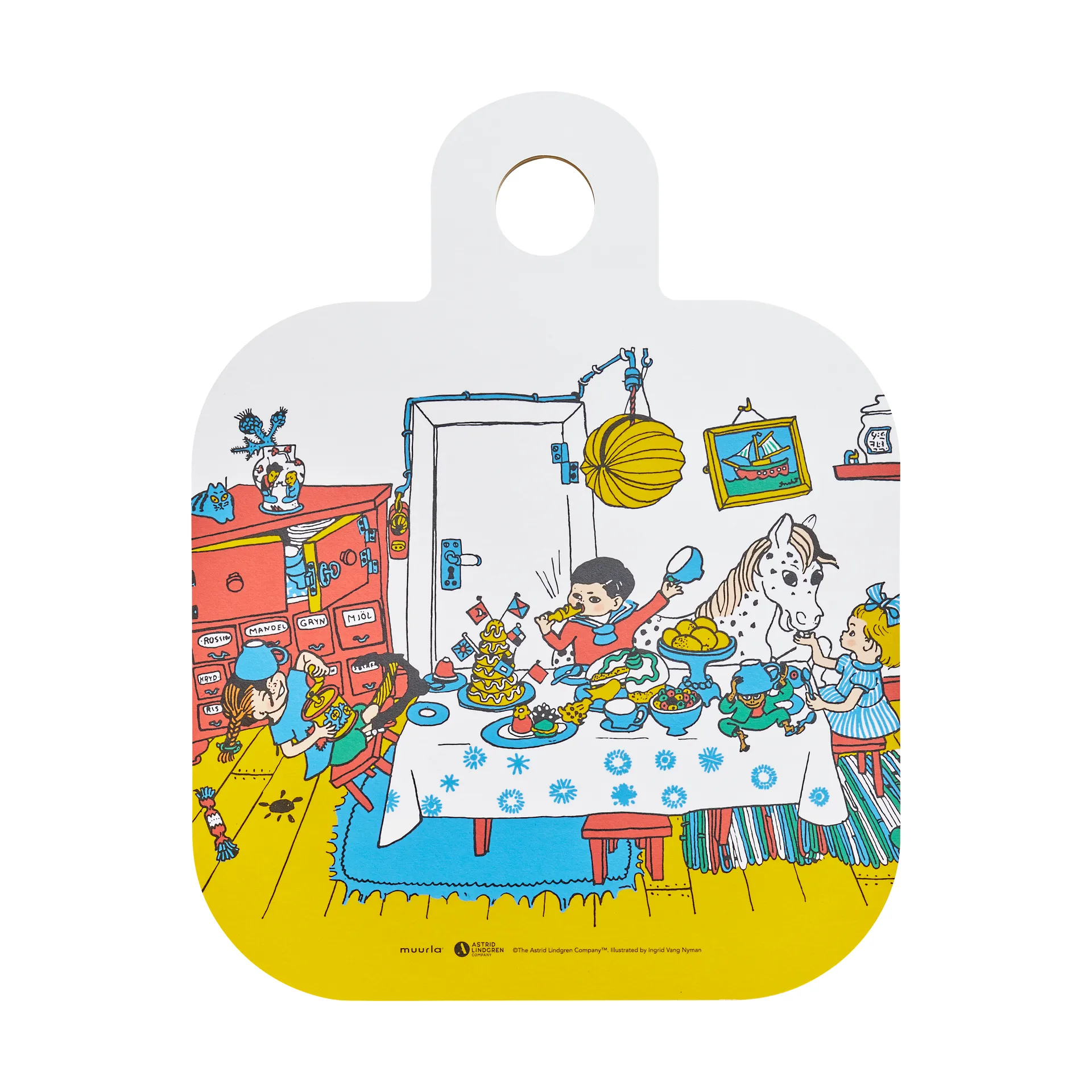 Pippi Chop & Serve planche à découper 25x32 cm, Villa villekulla Muurla