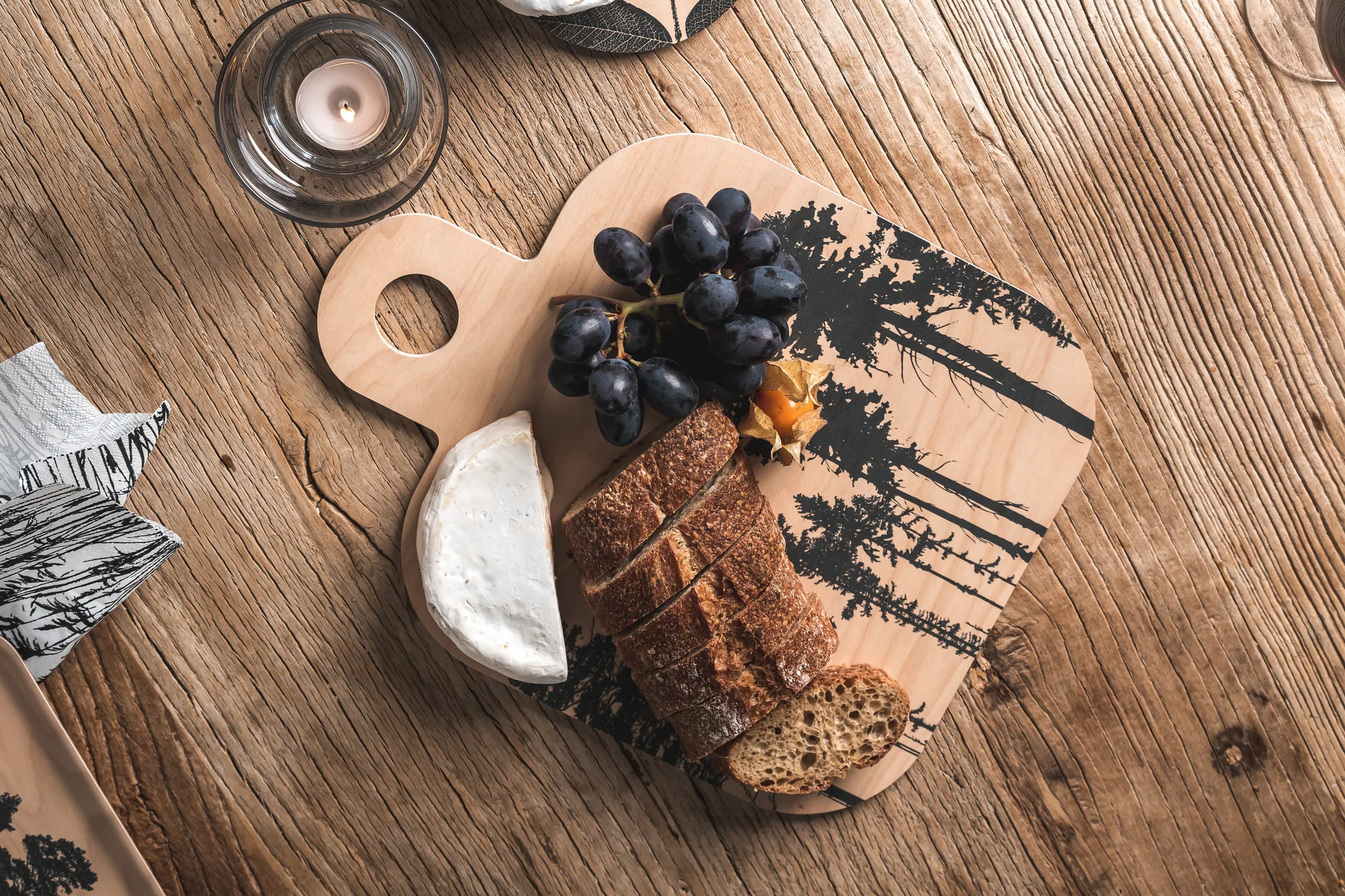 Planche à découper Forest 25x32 cm, naturel-noir Muurla