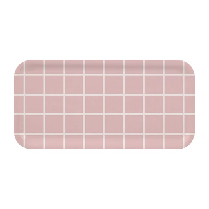 Plateau Checks & Stripes 13x27 cm - Rose-blanc - Muurla