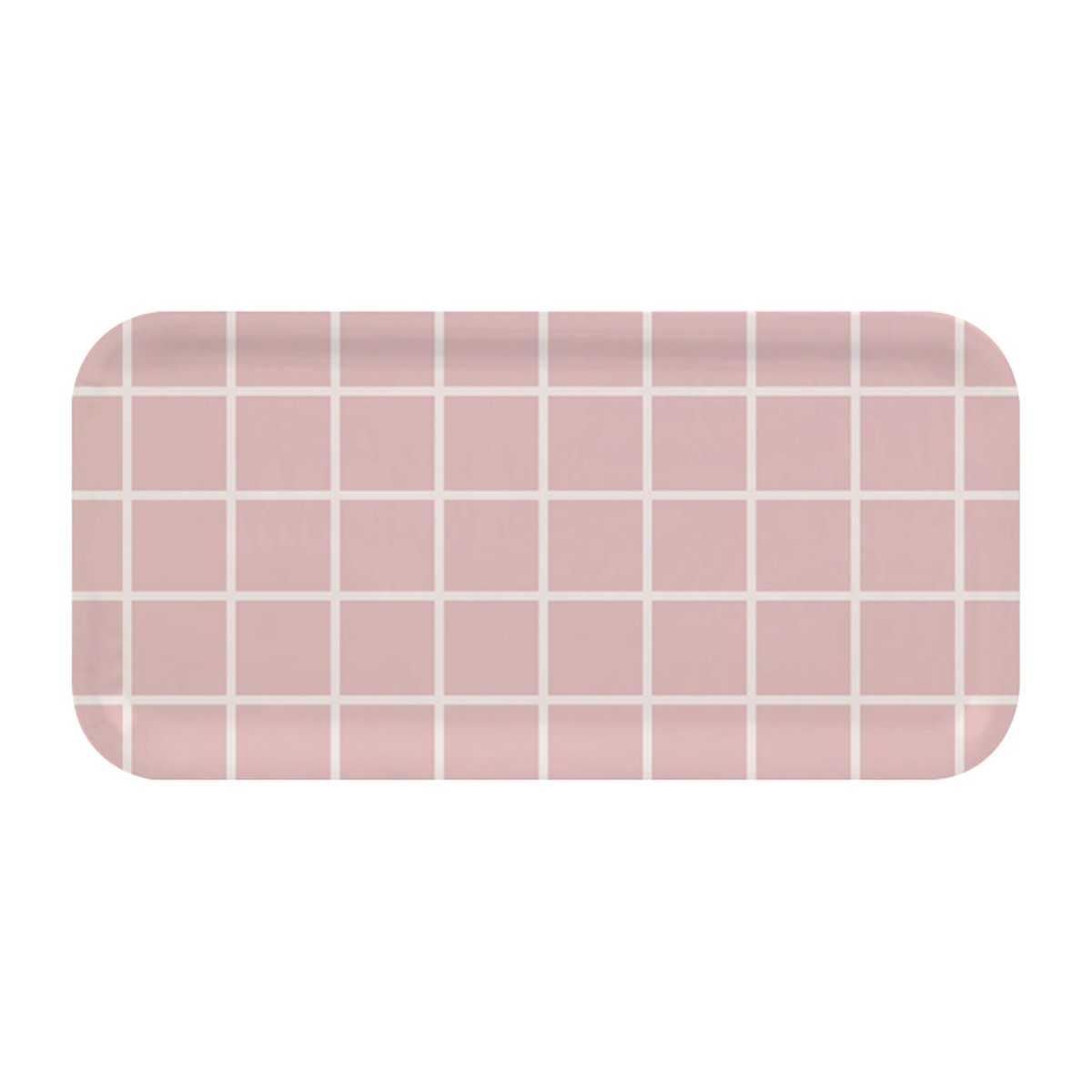 muurla plateau checks & stripes 13x27 cm rose-blanc