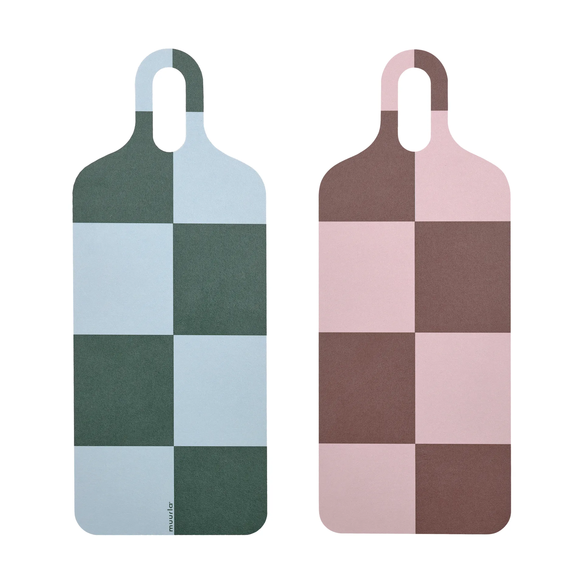 Plateau Checks & Stripes 13x33 cm, Brown-pink-green Muurla