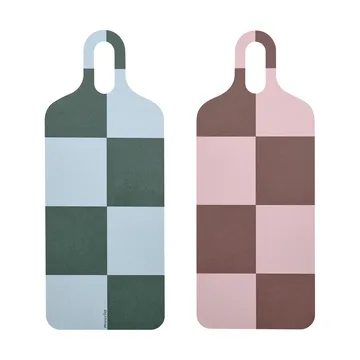 Plateau Checks & Stripes 13x33 cm - Brown-pink-green - Muurla
