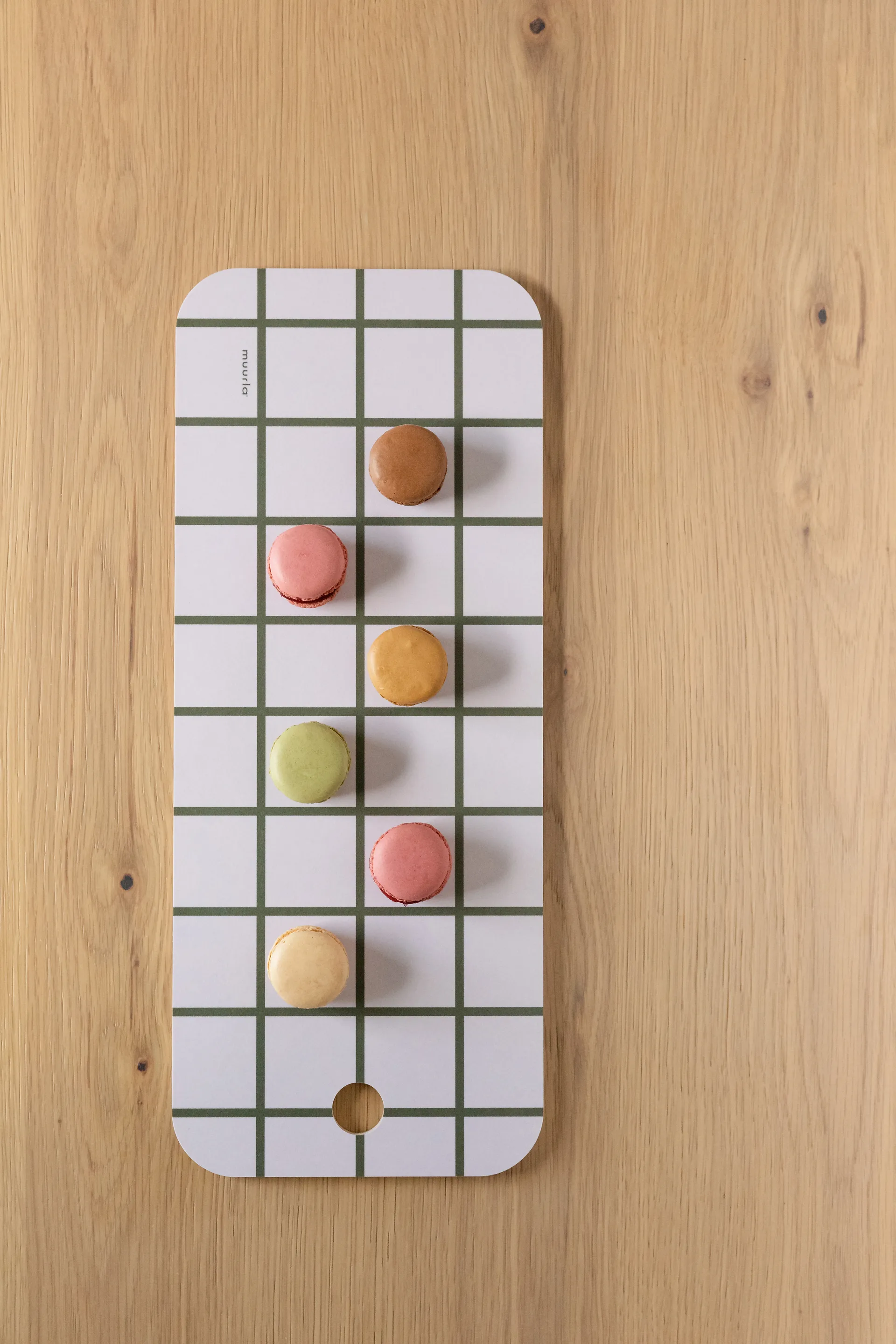 Plateau Checks & Stripes 18x44 cm, Vert-beige Muurla