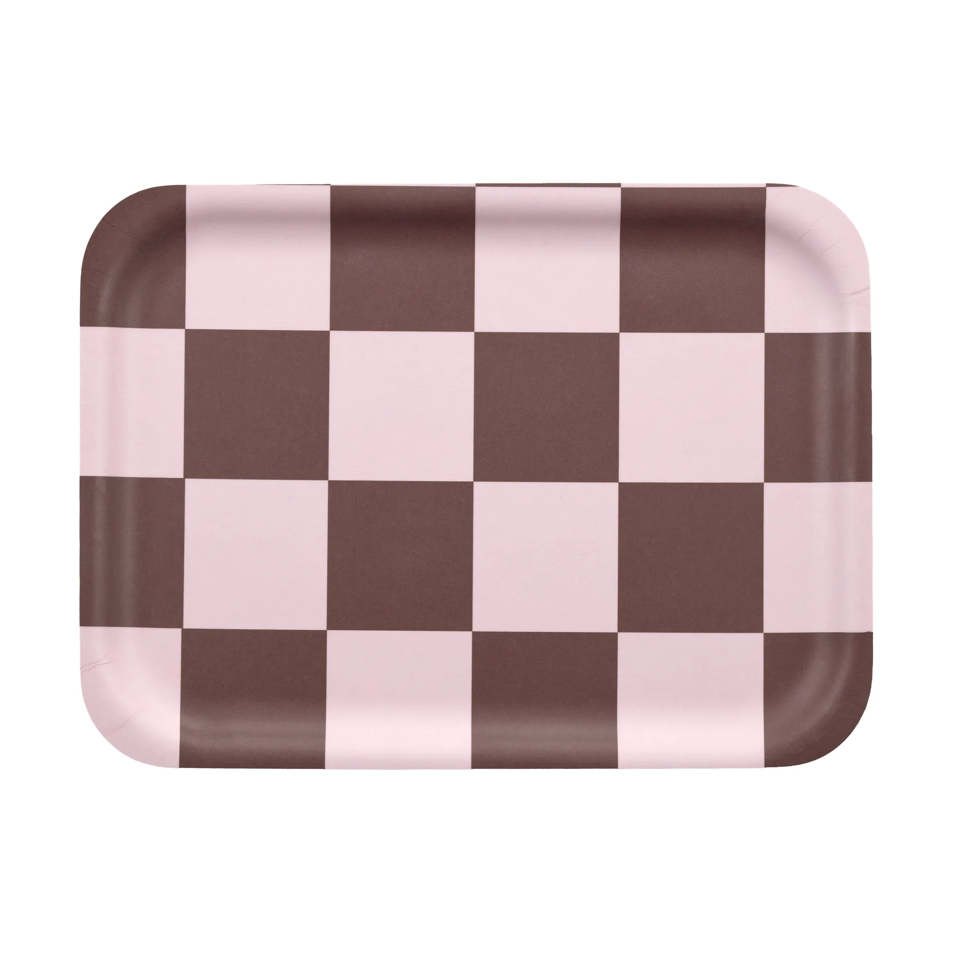 Plateau Checks & Stripes 20x27 cm, Brown-pink Muurla