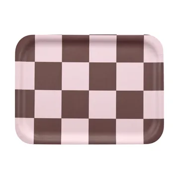 Plateau Checks & Stripes 20x27 cm - Brown-pink - Muurla