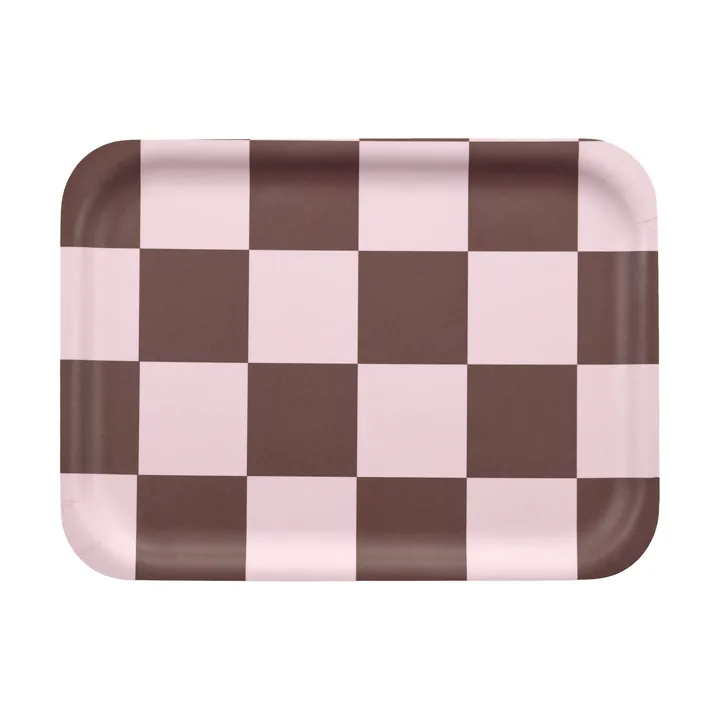Plateau Checks & Stripes 20x27 cm - Brown-pink - Muurla