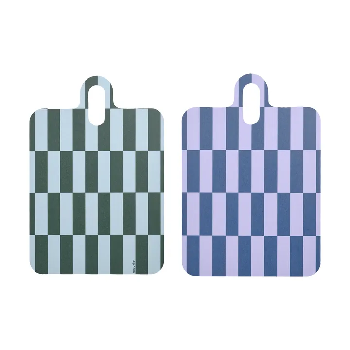 Plateau Checks & Stripes 21x31 cm - Lilac-blue-green - Muurla