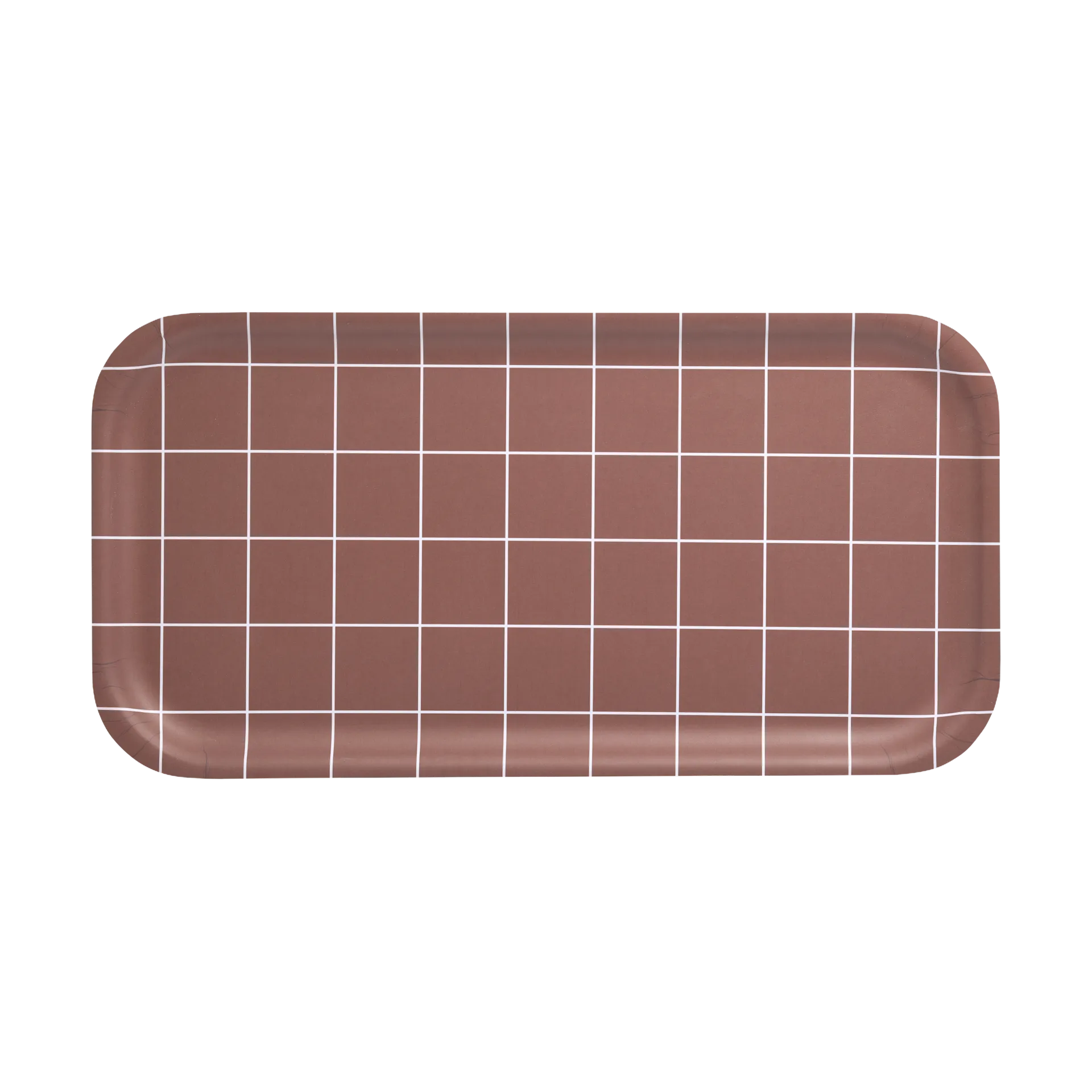 Plateau Checks & Stripes 22x43 cm, Brown Muurla