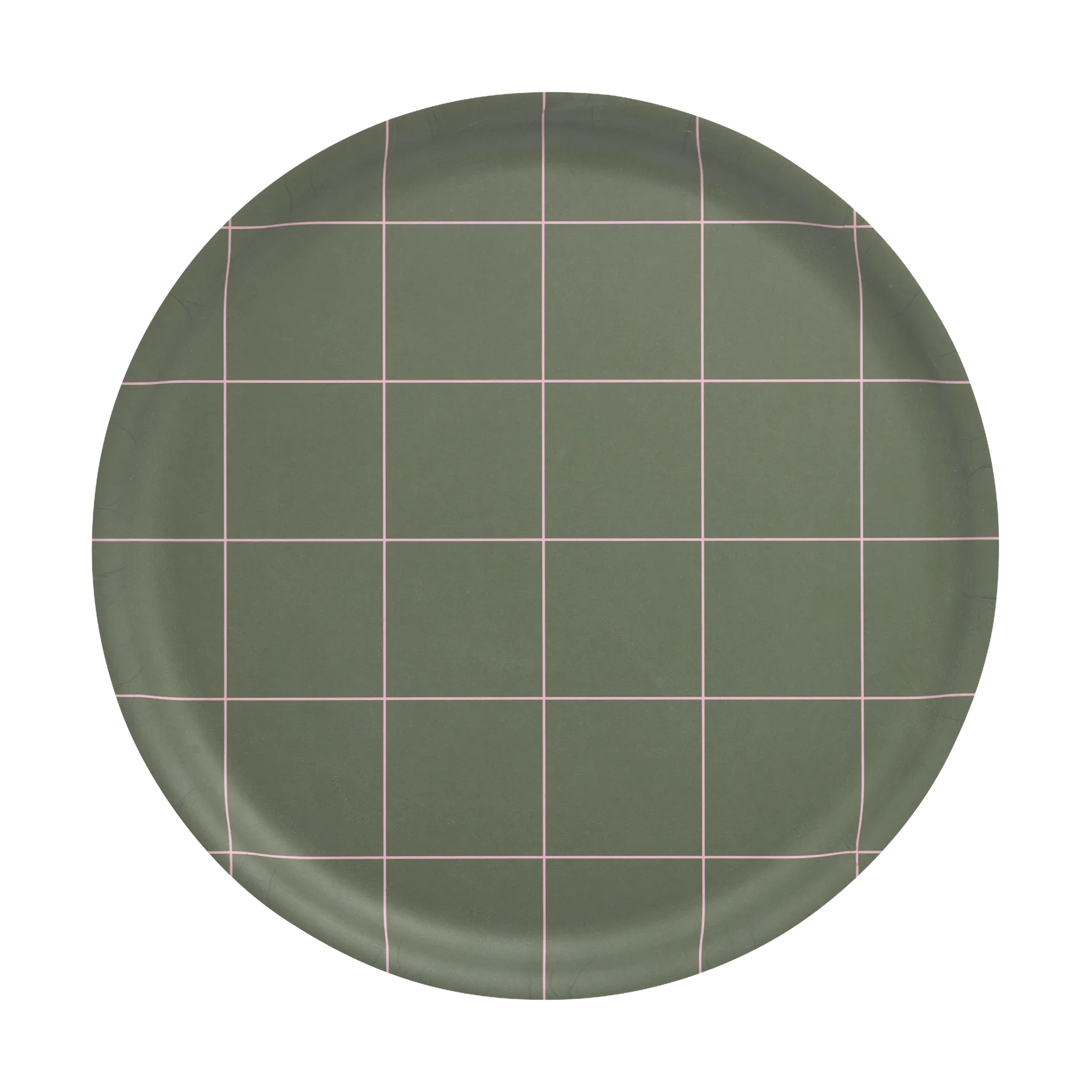Plateau Checks & Stripes Ø35 cm, Olive Muurla
