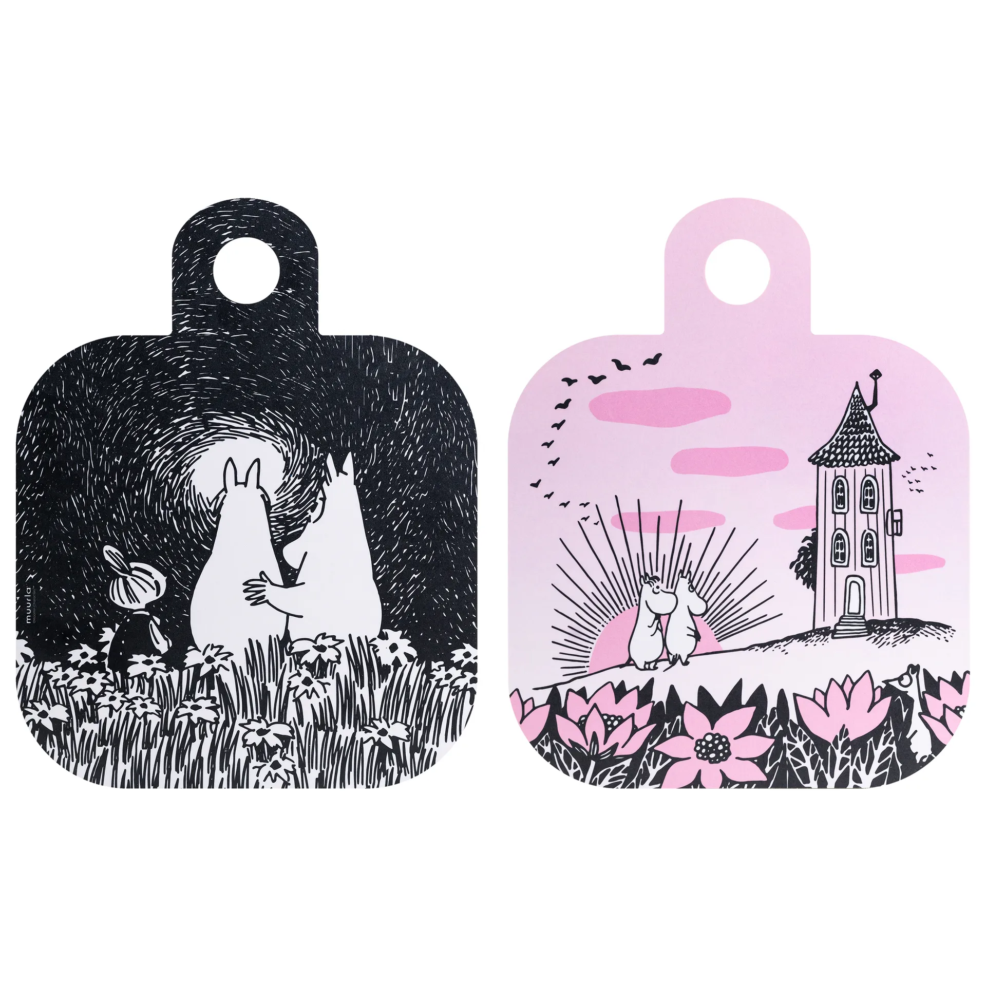 Plateau Chop & Serve Friendship 25x32 cm, Noir-Rose Muurla