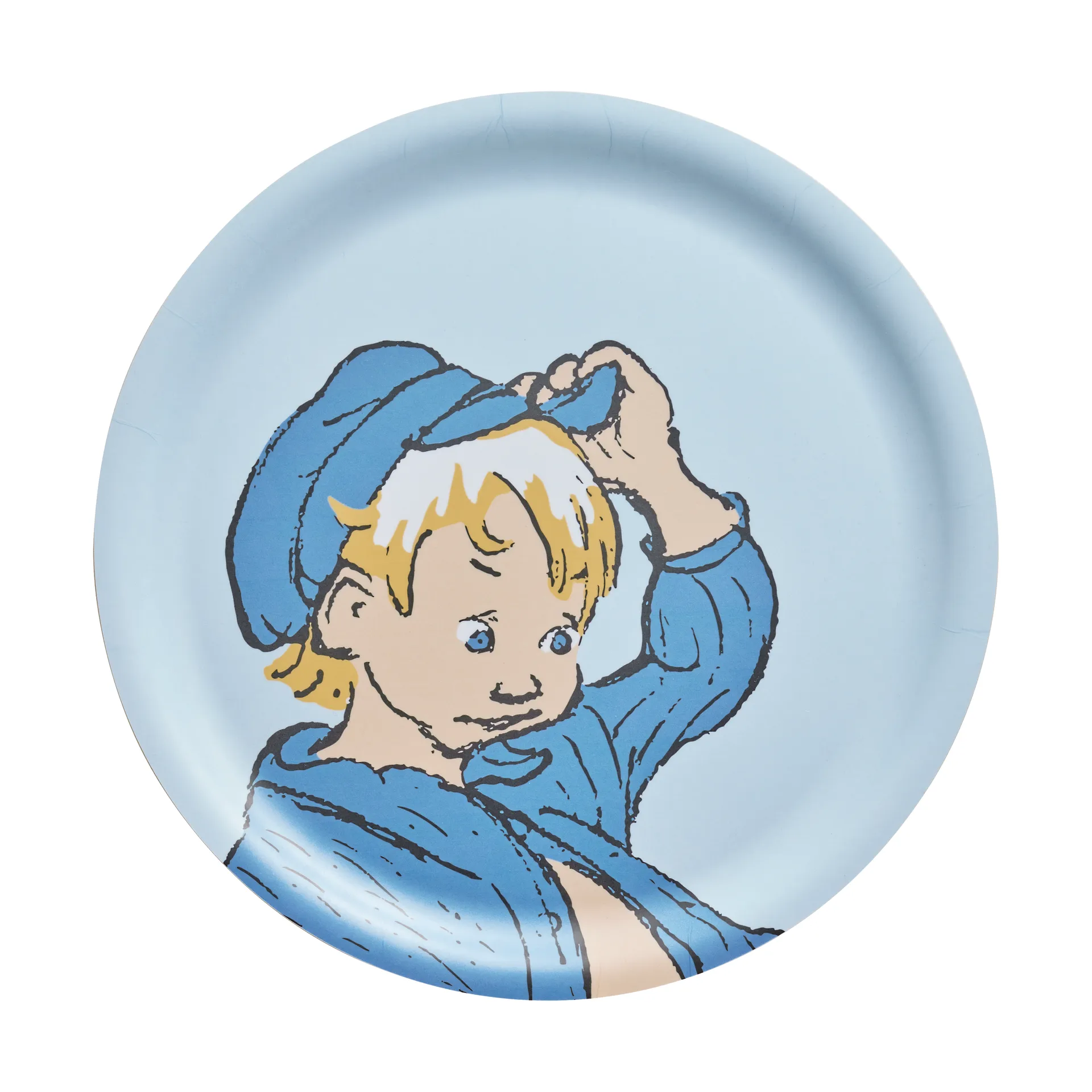 Plateau Emil Ø25 cm, Bleu Muurla