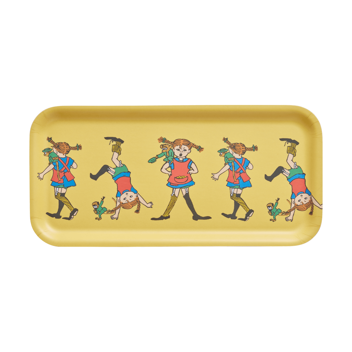 Muurla Plateau Pippi 13x27 cm Pippi Longstocking | Design Scandinave | Plateaux | Jaune
