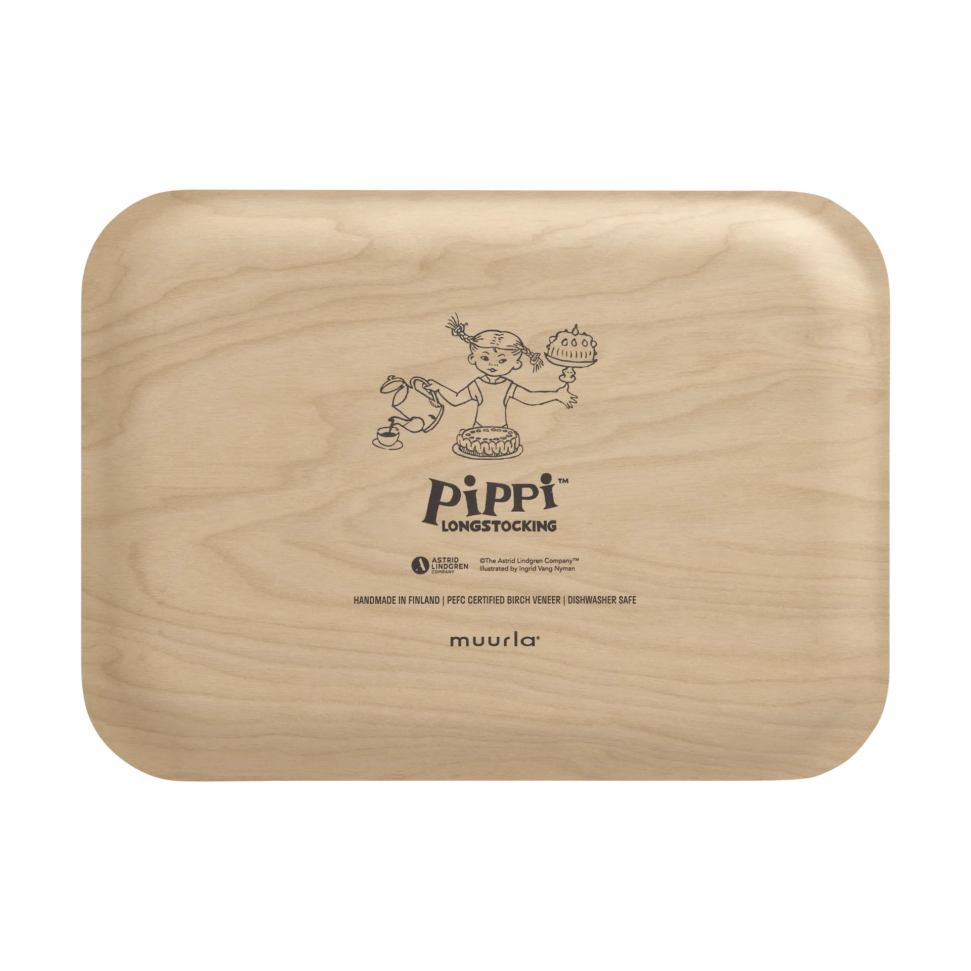 Plateau Pippi 20x27 cm, Anniversaire Muurla