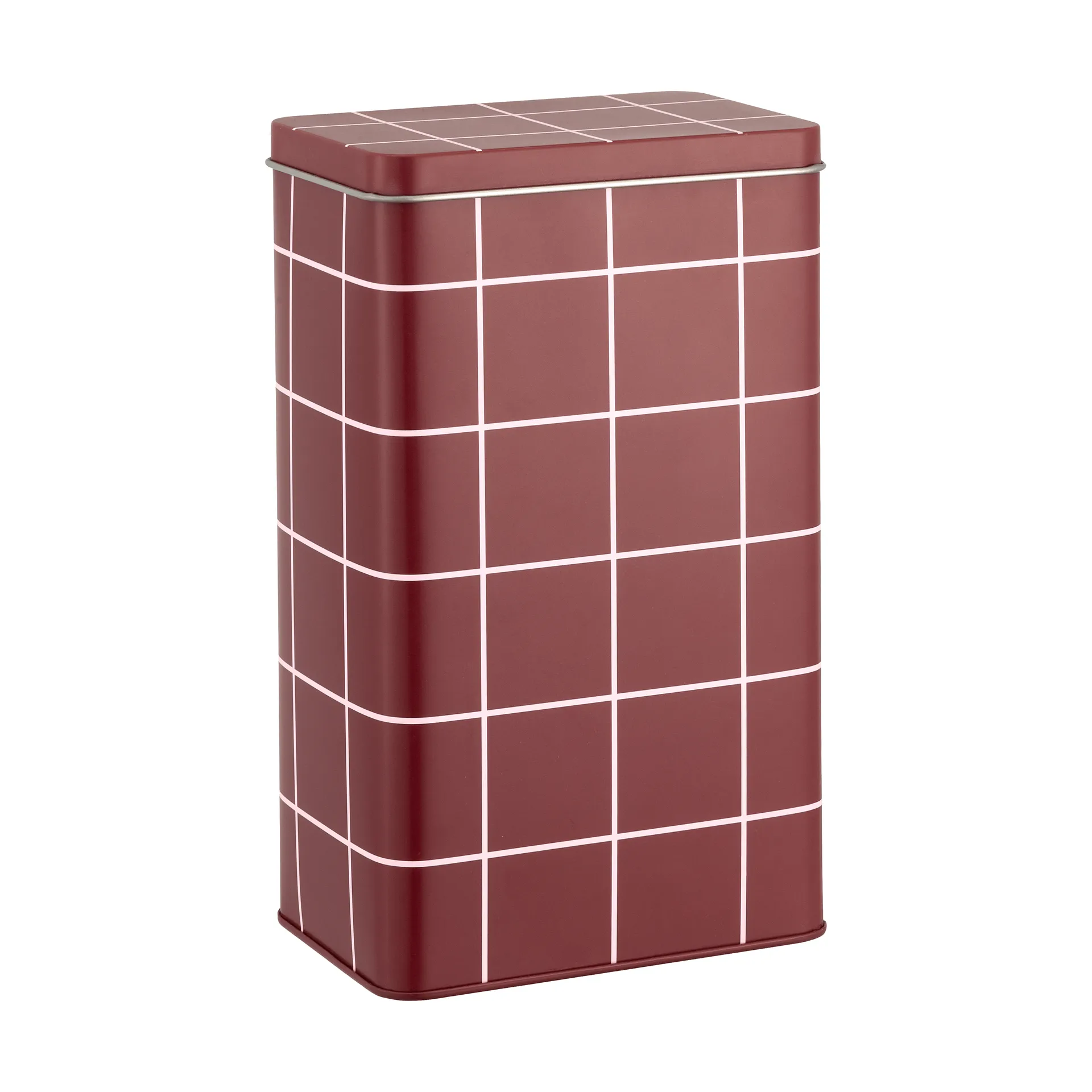 Pot à café en tôle Checks & Stripes, Brown-pink, 12x8x20 cm Muurla