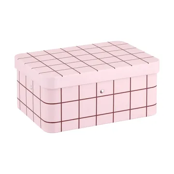Pot à thé en métal Checks & Stripes - Pink-brown, 17,5x13x7,5 cm - Muurla