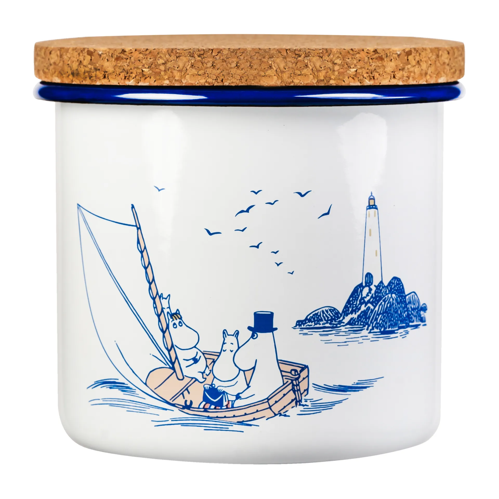 Pot en émail avec couvercle en liège Moomin 1,3 l, Sailors Muurla