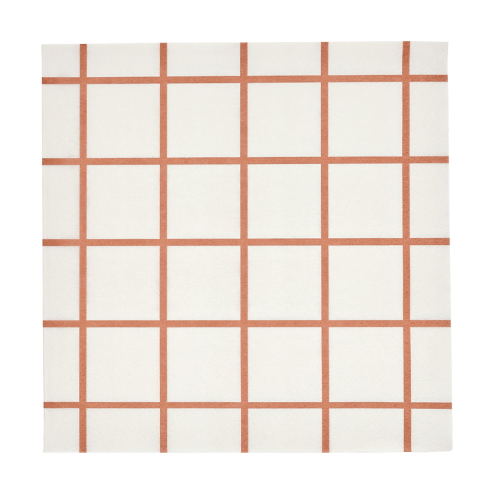 Serviette en papier Check & Stripes 33x33 cm 20 pièces - Beige - Muurla