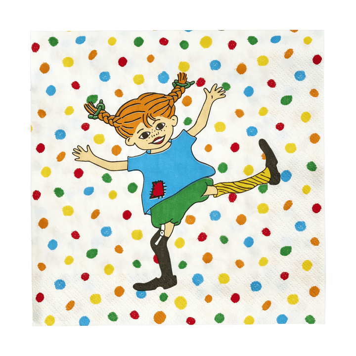 Serviettes Pippi 33x33 cm, lot de 20 - Hoppsansa - Muurla