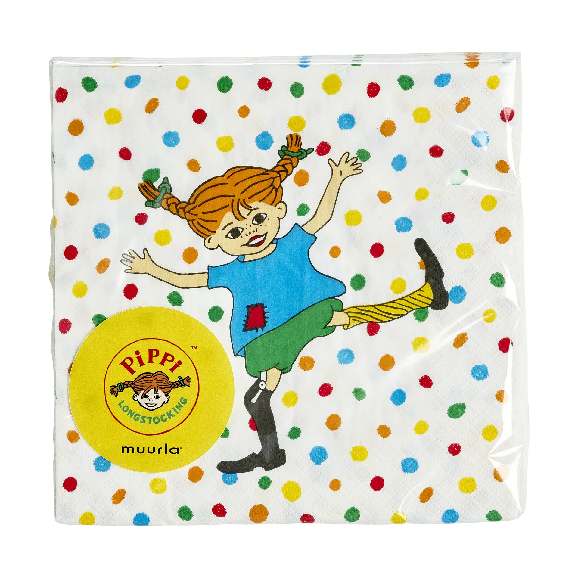 Serviettes Pippi 33x33 cm, lot de 20, Hoppsansa Muurla
