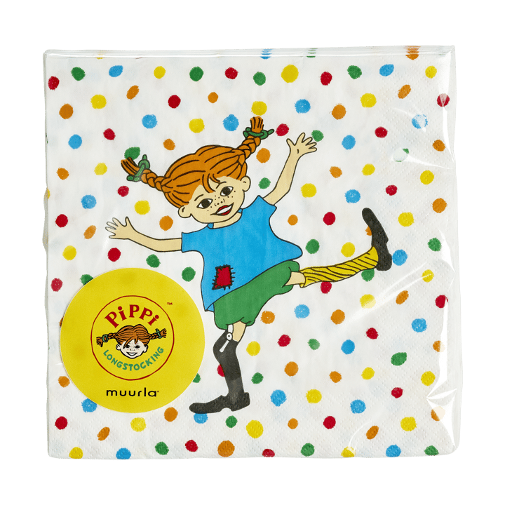 Serviettes Pippi 33x33 cm, lot de 20, Hoppsansa Muurla