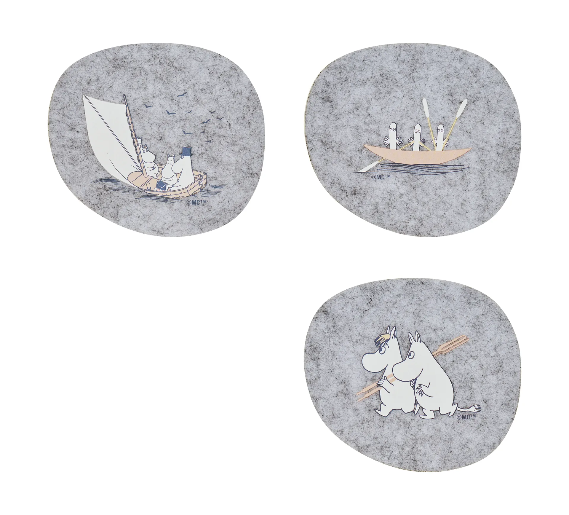 Sous-verres Moomin 9,5x11 cm 4 pièces, Sailors Muurla