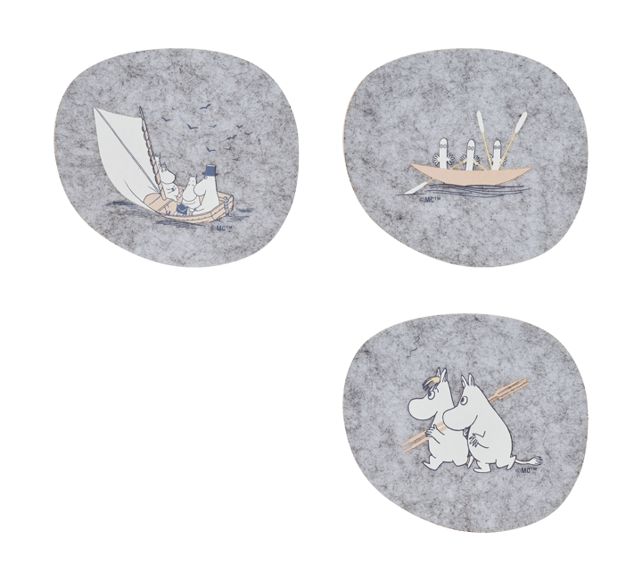 Sous-verres Moomin 9,5x11 cm 4 pièces - Sailors - Muurla