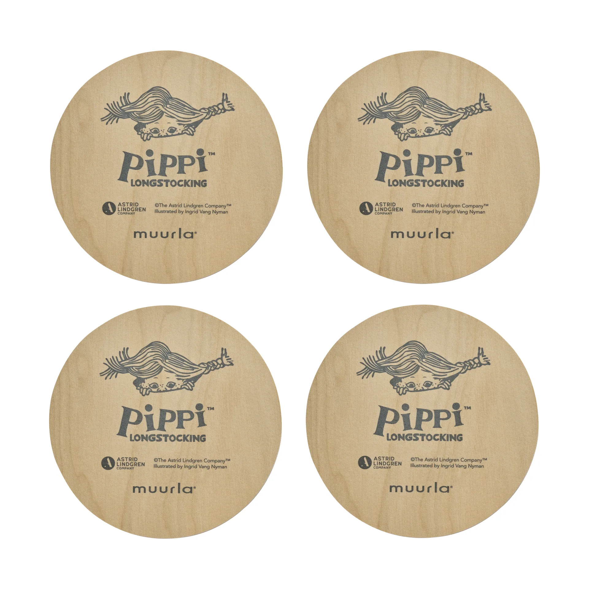 Sous-verres Pippi 4 pièces, Hoppsansa Muurla