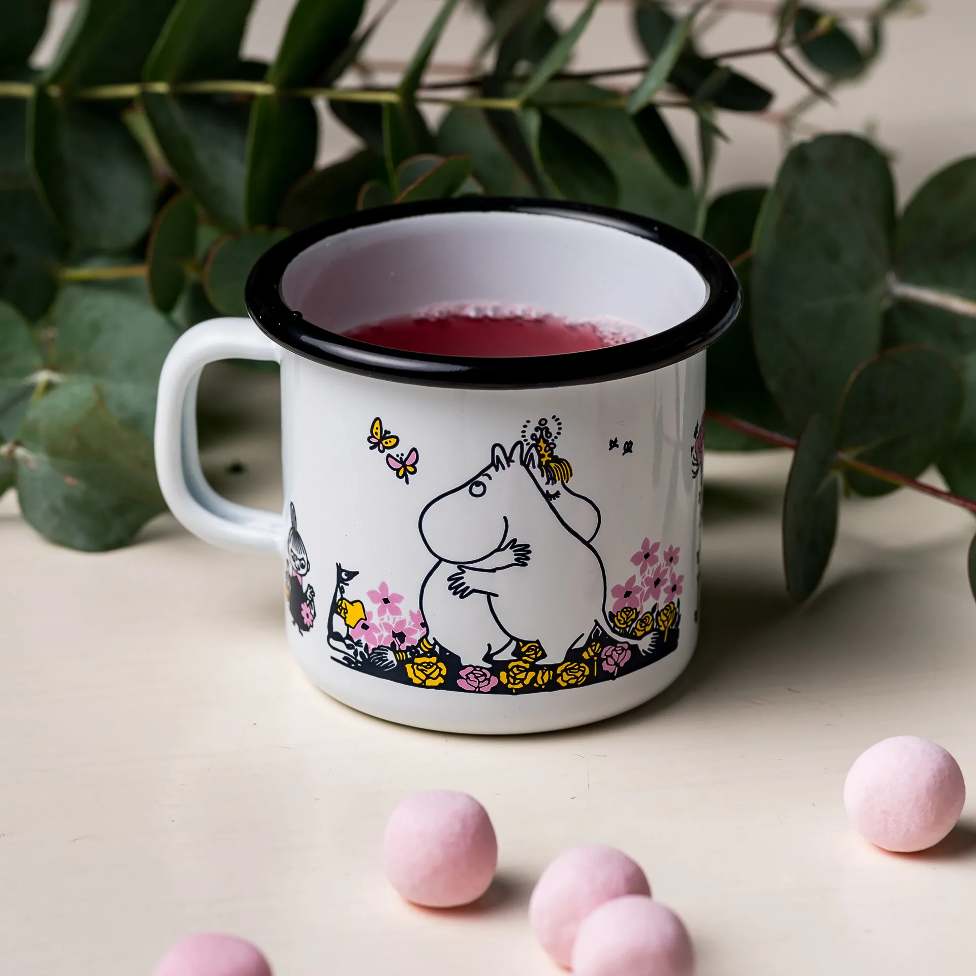 Tasse émail Moomin câlin 25 cl, Blanc Muurla