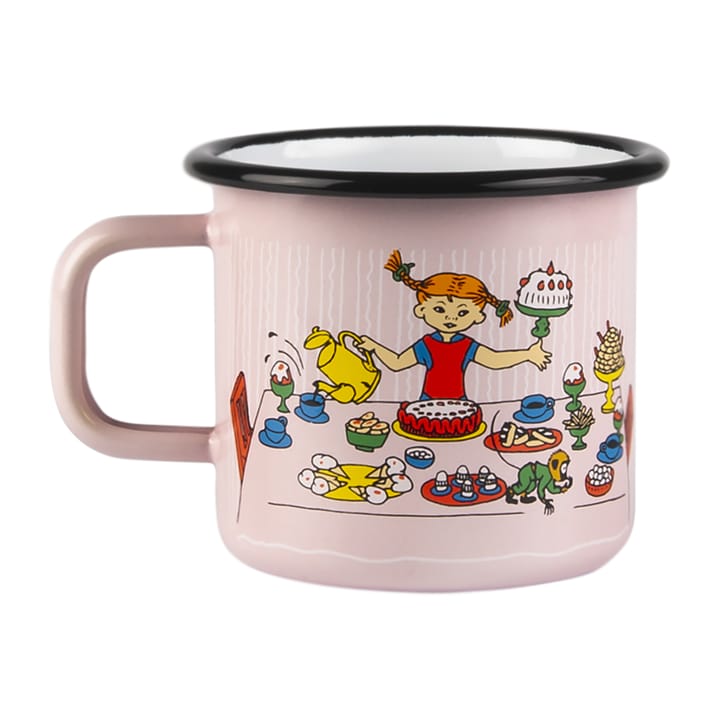 Tasse en émail Anniversaire de Fifi 3,7 dl - Rose - Muurla