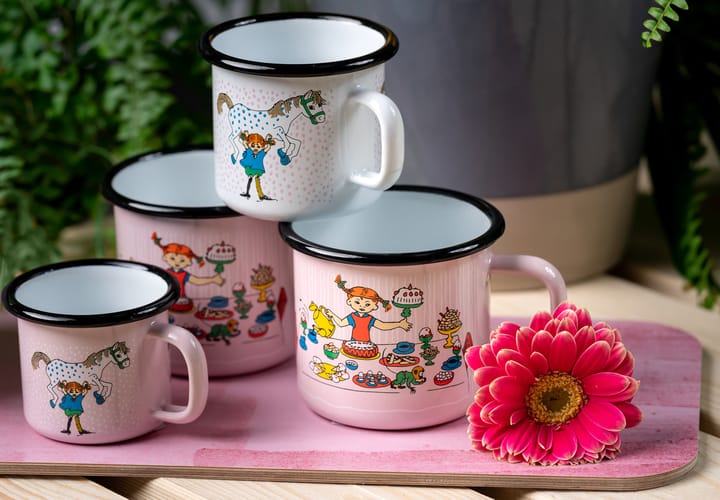 Tasse en émail Anniversaire de Fifi 3,7 dl - Rose - Muurla