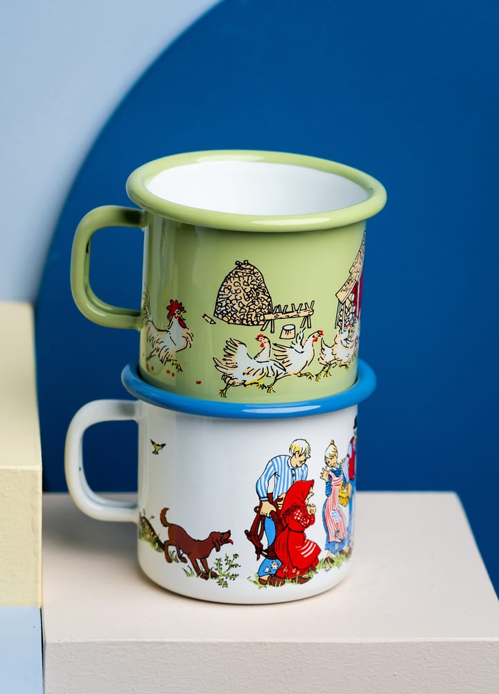 Tasse en émail Emil la famille 2,5 dl, Blanc Muurla