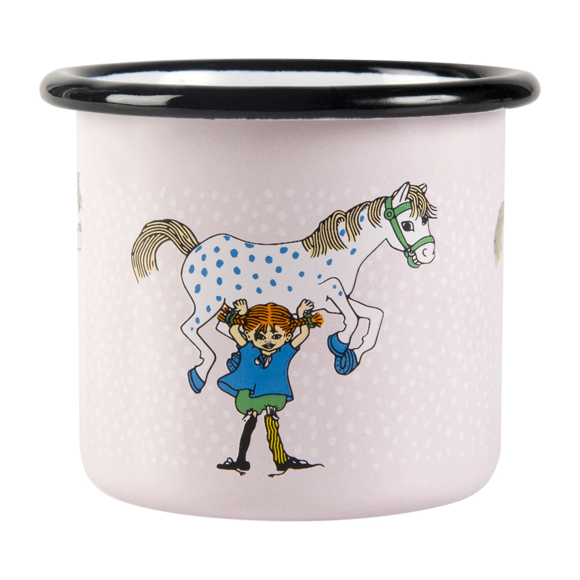 Tasse en émail Fifi et le cheval 1,5 dl, Rose clair Muurla