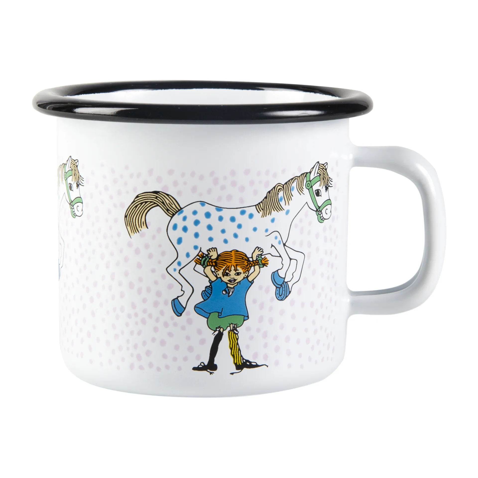 Tasse en émail Fifi et le cheval 2,5 dl, Blanc Muurla