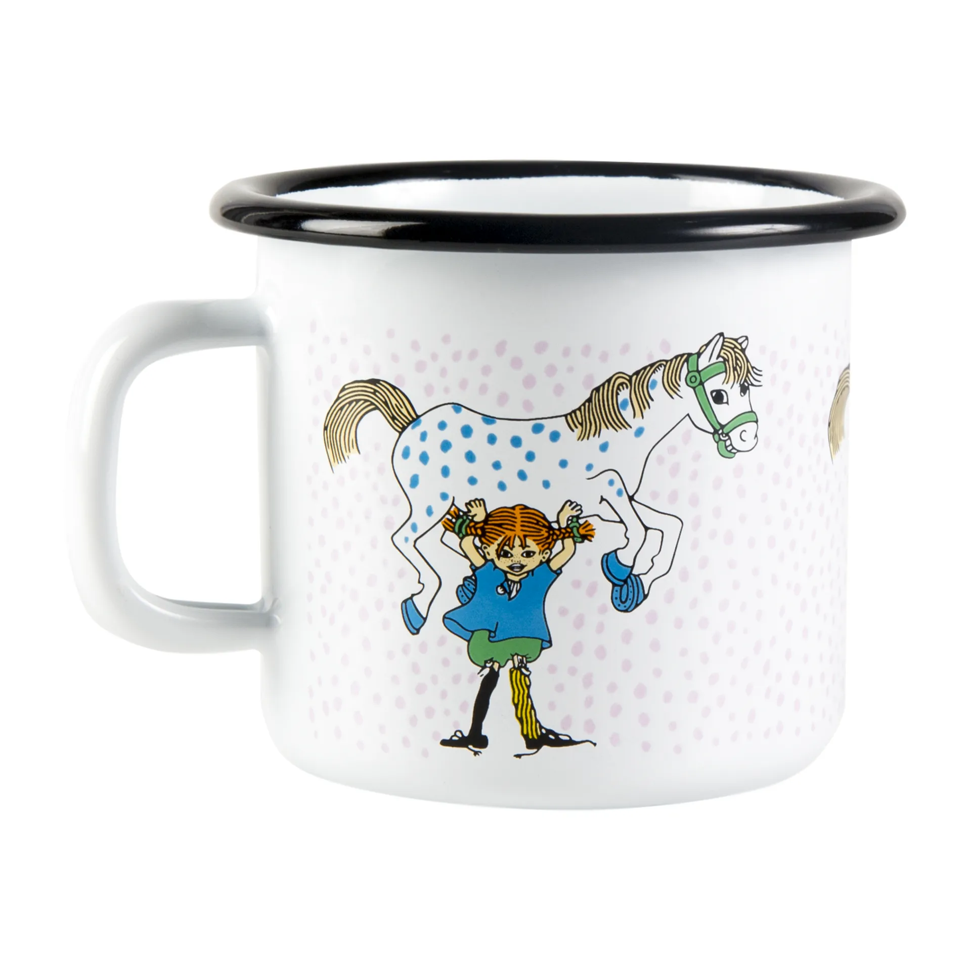 Tasse en émail Fifi et le cheval 2,5 dl, Blanc Muurla