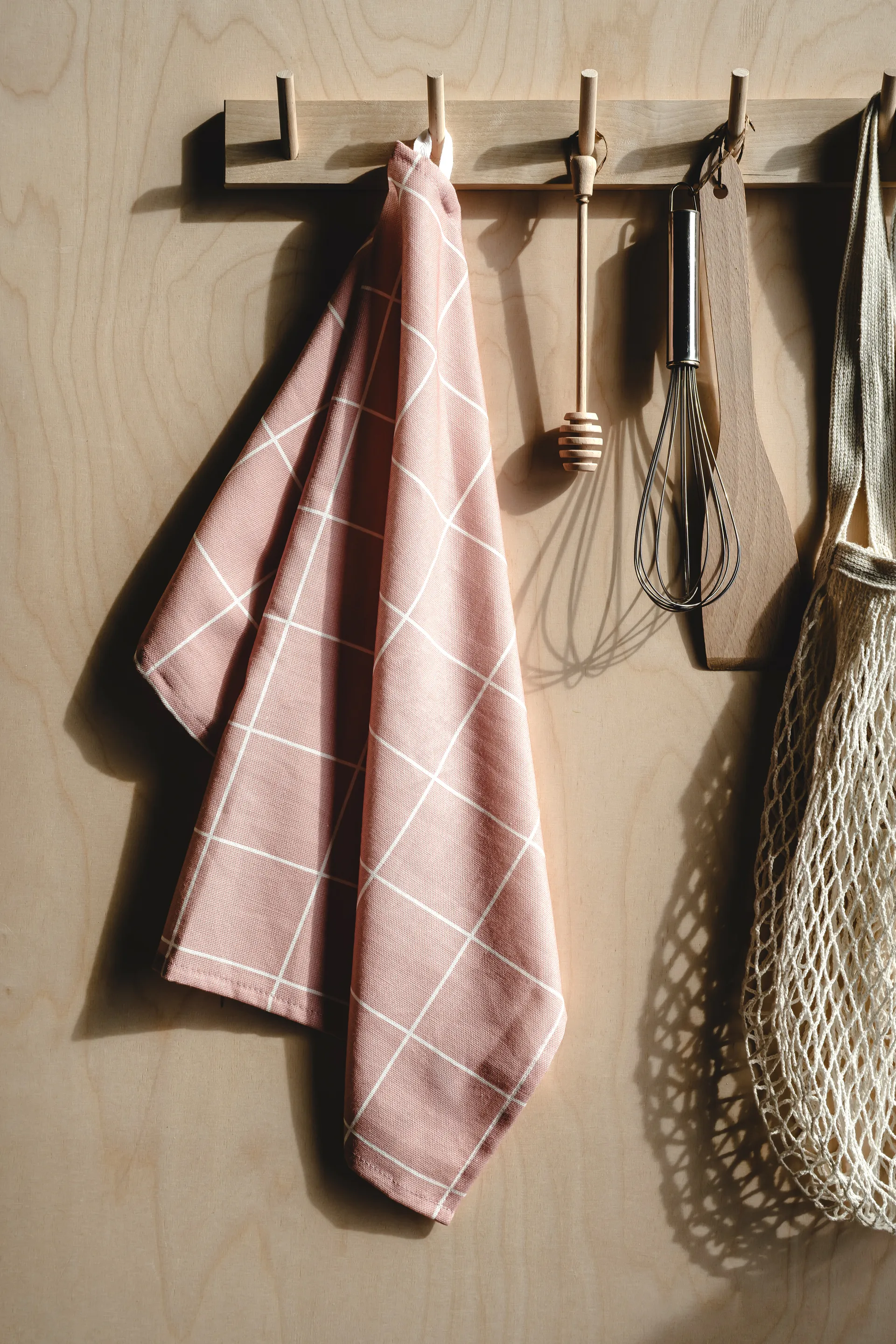 Torchon de cuisine Checks & Stripes, Pink, 50x65 cm Muurla