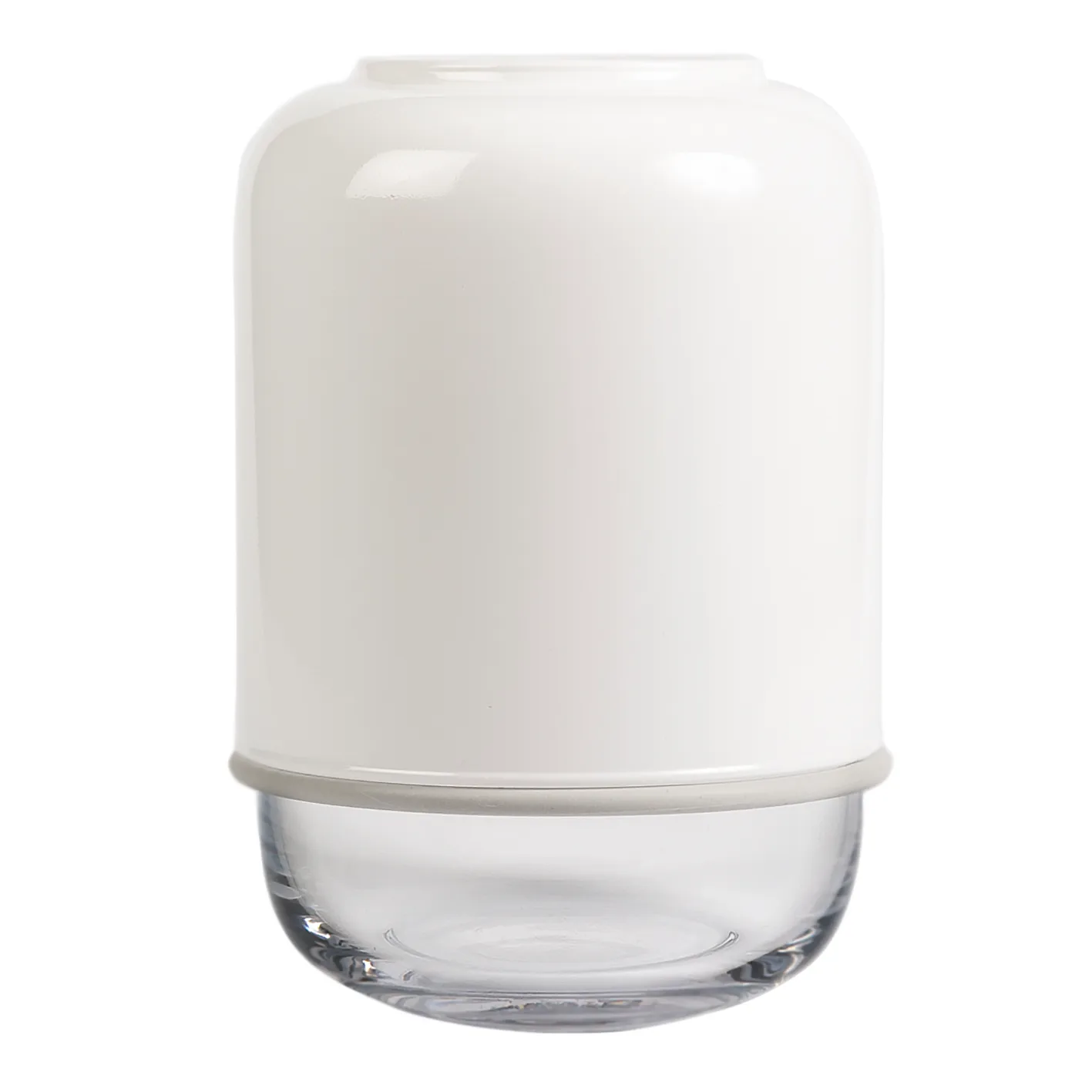 Vase ajustable Capsule 18-28cm, Blanc-transparent Muurla