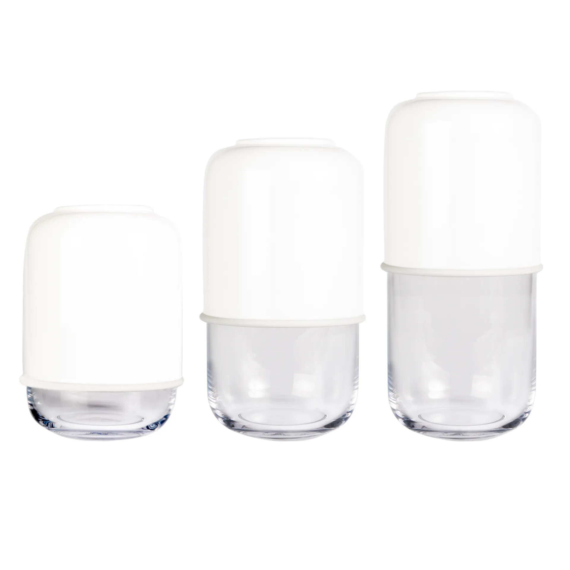 Vase ajustable Capsule 18-28cm, Blanc-transparent Muurla
