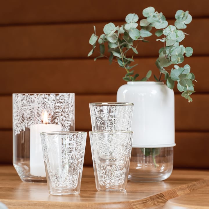 Vase et Photophore Frost 20cm - Blanc-transparent - Muurla