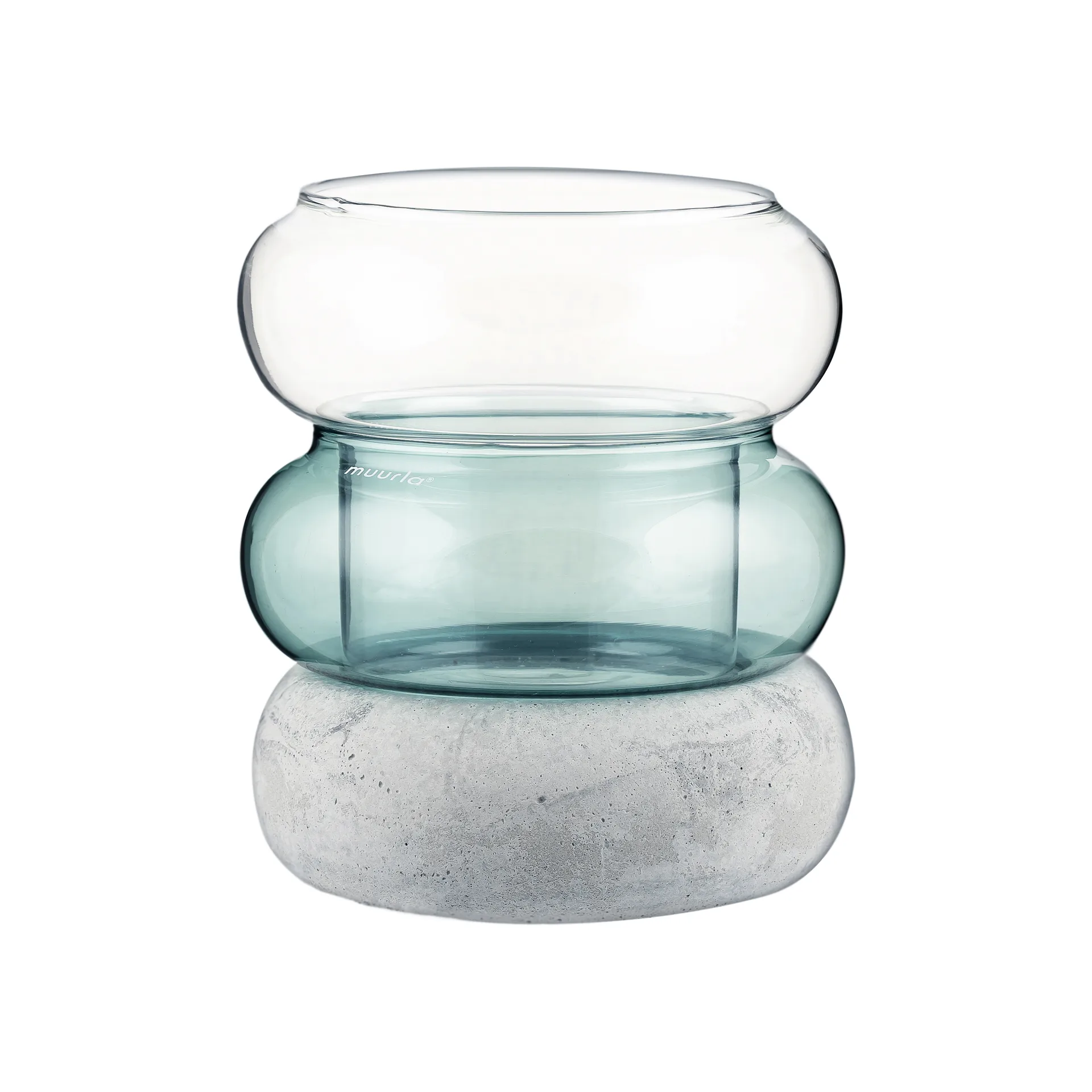 Vase/Photophore Bagel 12 cm, Lake blue Muurla