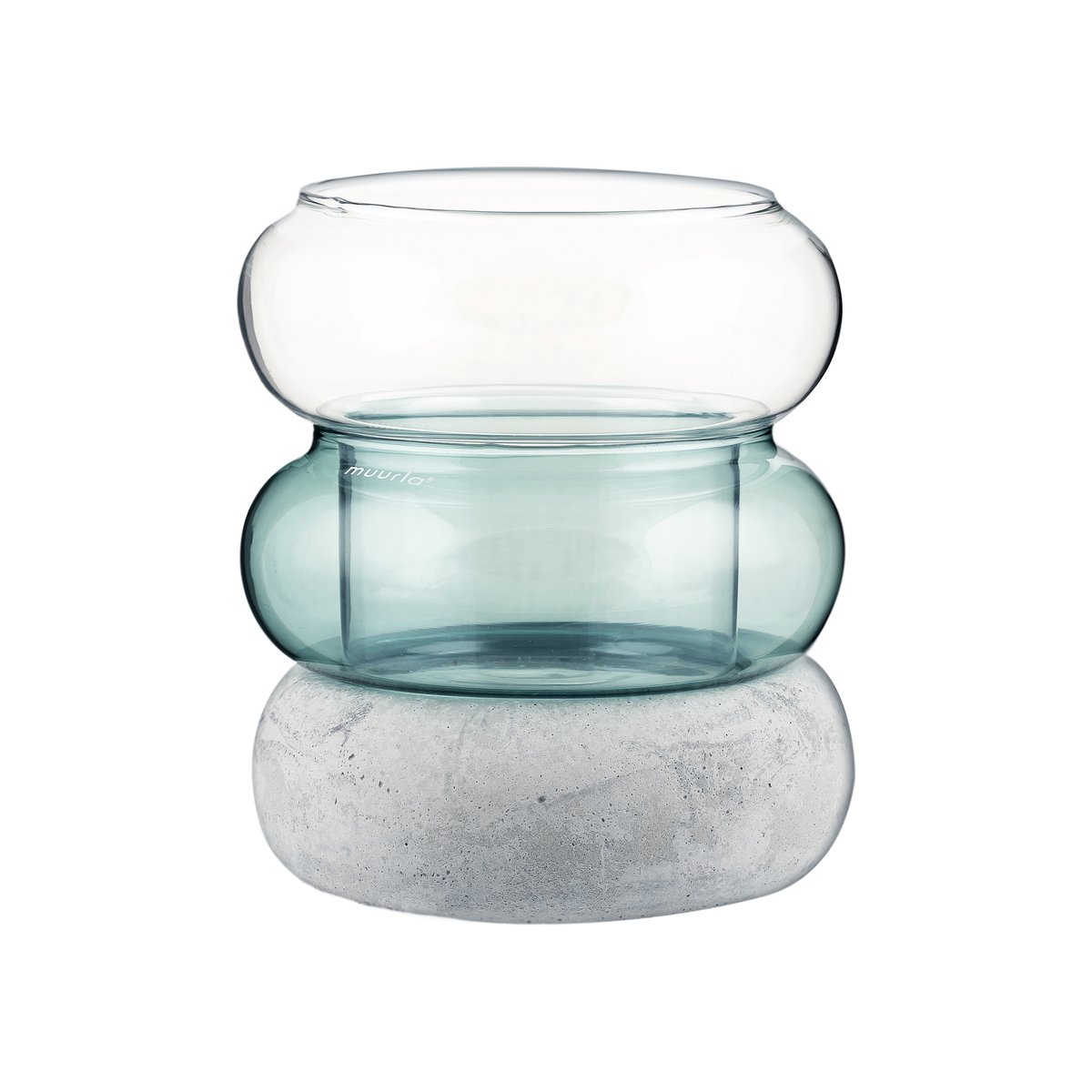 Muurla Vase/Photophore Bagel 12 cm Lake blue | Design Scandinave | Vases | Bleu