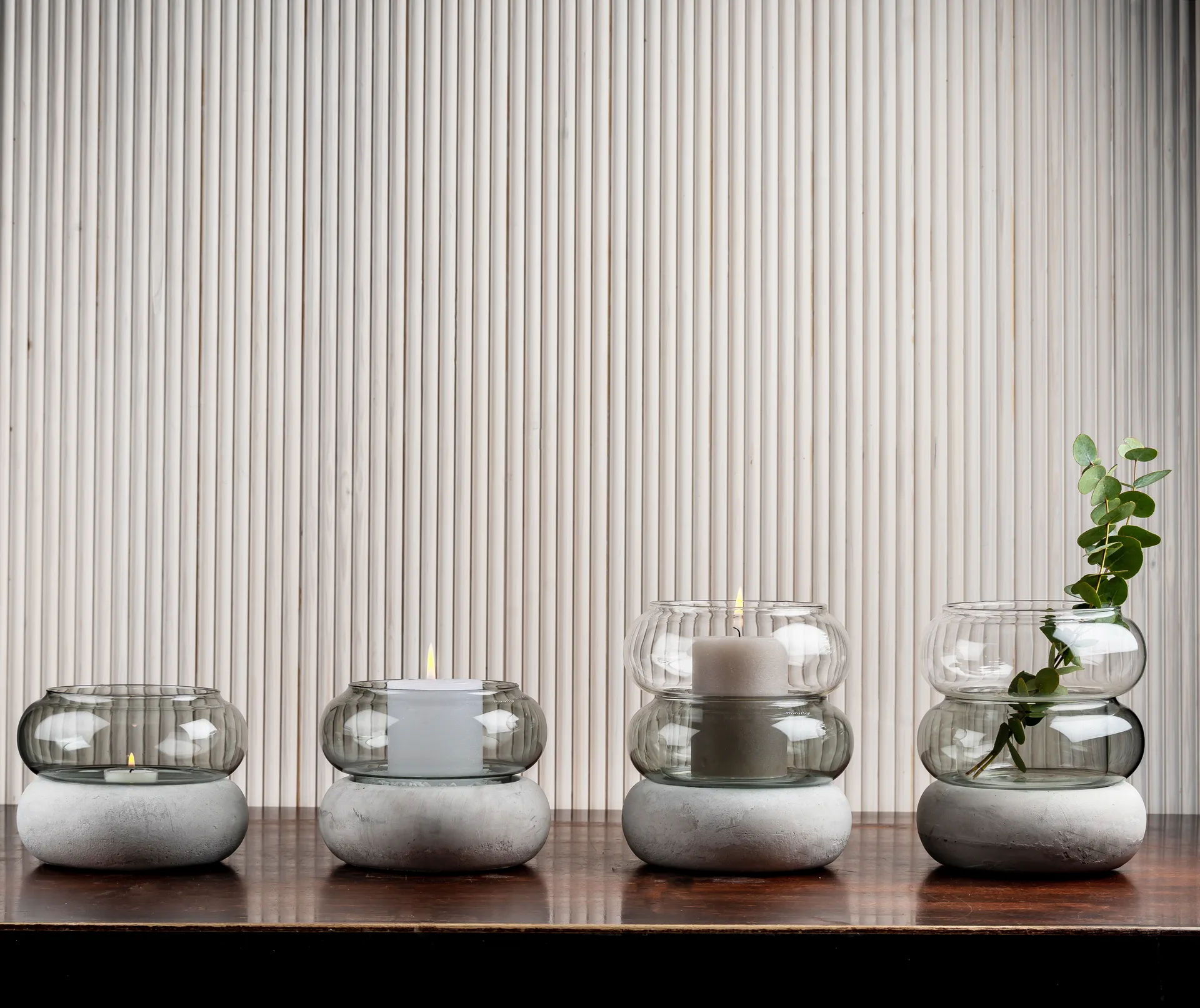 Vase/Photophore Bagel 22 cm, Gris Muurla