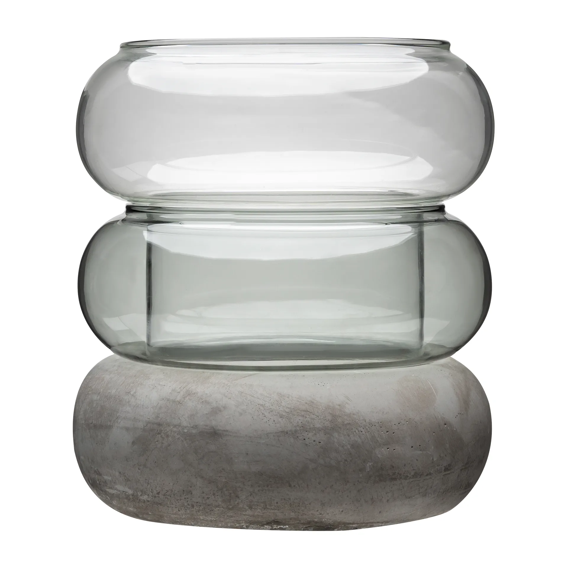 Vase/Photophore Bagel 22 cm, Gris Muurla