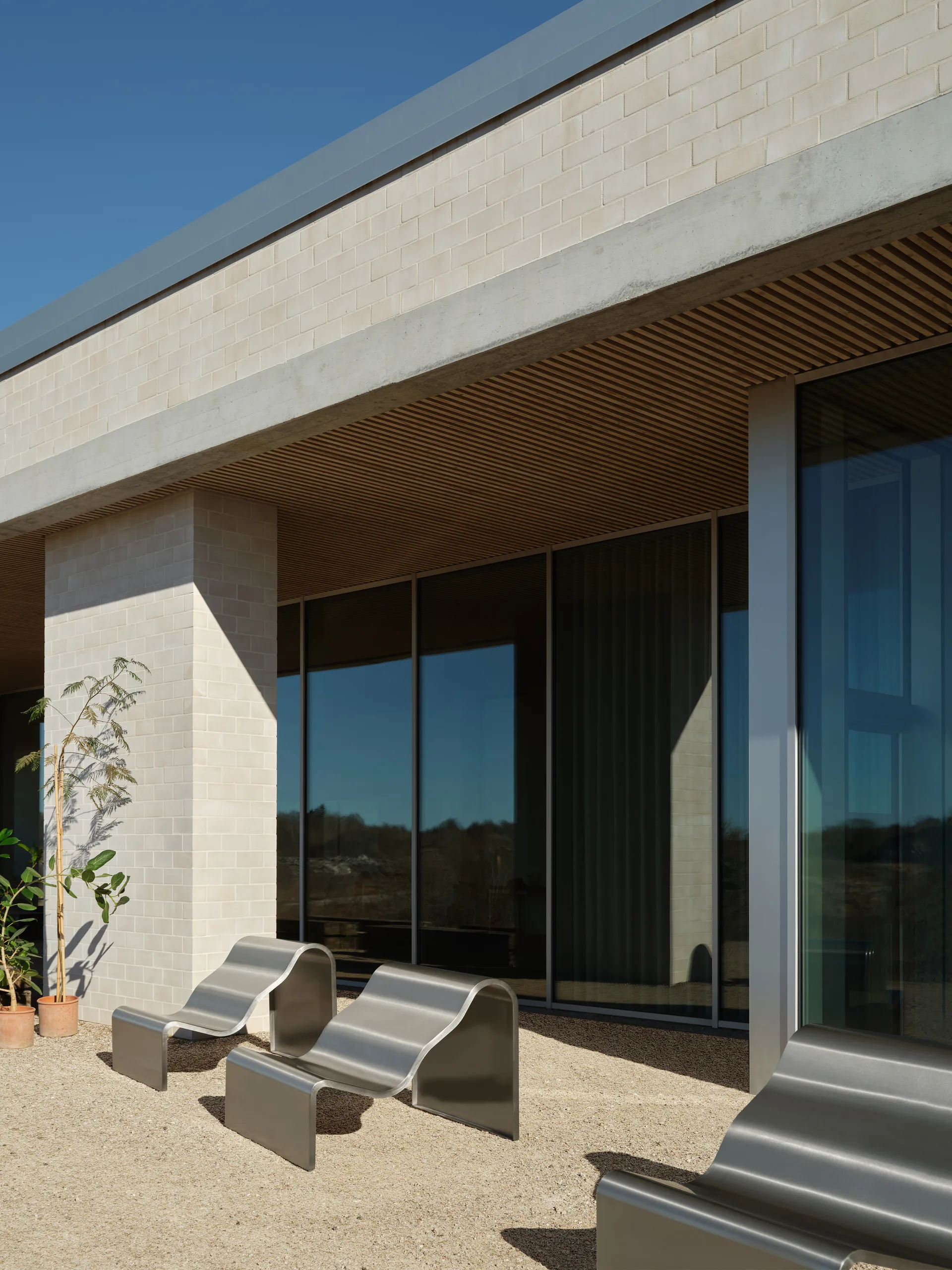 Banc Dream View, Acier brossé, 100 cm Muuto