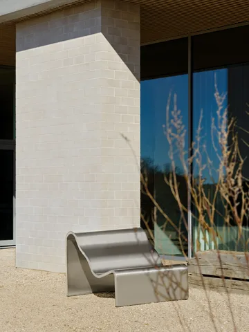 Banc Dream View - Acier brossé, 100 cm - Muuto